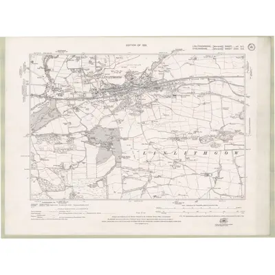 1913 Map of Linlithgowshire Sheet nIII.SE, 1921 Print