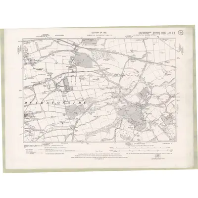 1913 Map of Linlithgowshire Sheet nIII.SW, 1921 Print