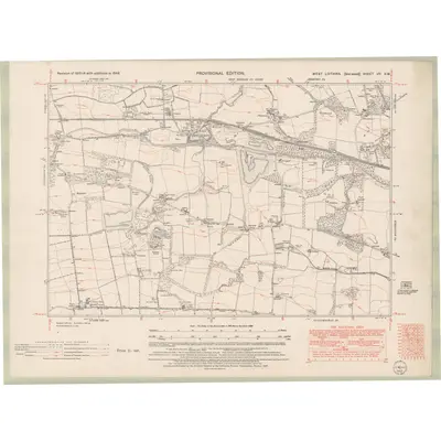 1948 Map of Linlithgowshire Sheet nIV.SW, 1952 Print