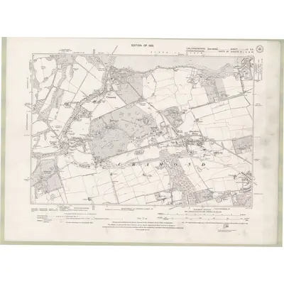 1914 Map of Linlithgowshire Sheet nV.SE, 1922 Print