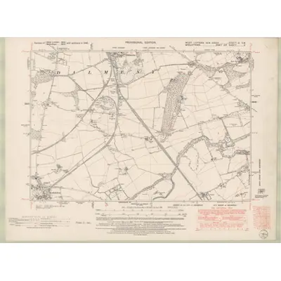1948 Map of Linlithgowshire Sheet nV.SW, 1952 Print