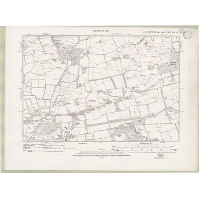 1913 Map of Linlithgowshire Sheet nVII.NE, 1922 Print