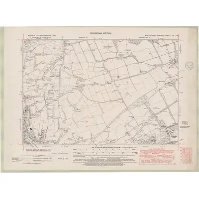 1938 Map of Linlithgowshire Sheet nVII.SE, 1948 Print