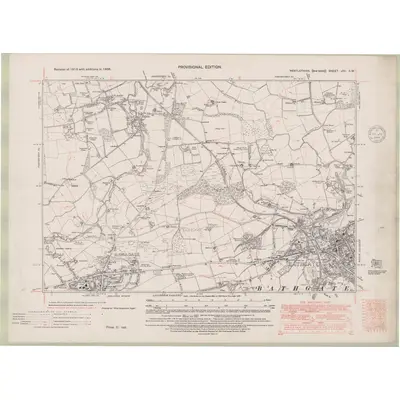 1938 Map of Linlithgowshire Sheet nVII.SW, 1948 Print