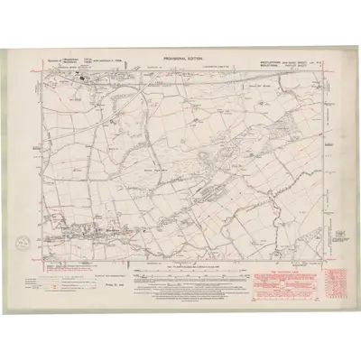 1938 Map of Linlithgowshire Sheet nXI.NE, 1948 Print