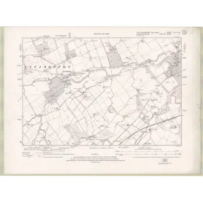 1913 Map of Linlithgowshire Sheet nXII.NW, 1922 Print