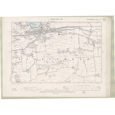 1895 Map of Linlithgowshire Sheet V.NE, 1897 Print