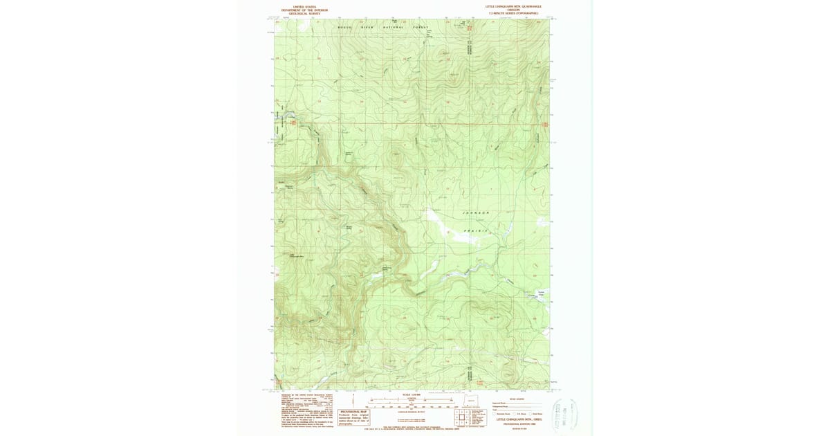 1988 Map of Little Chinquapin Mtn, Jackson County, OR — High-Res | Pastmaps