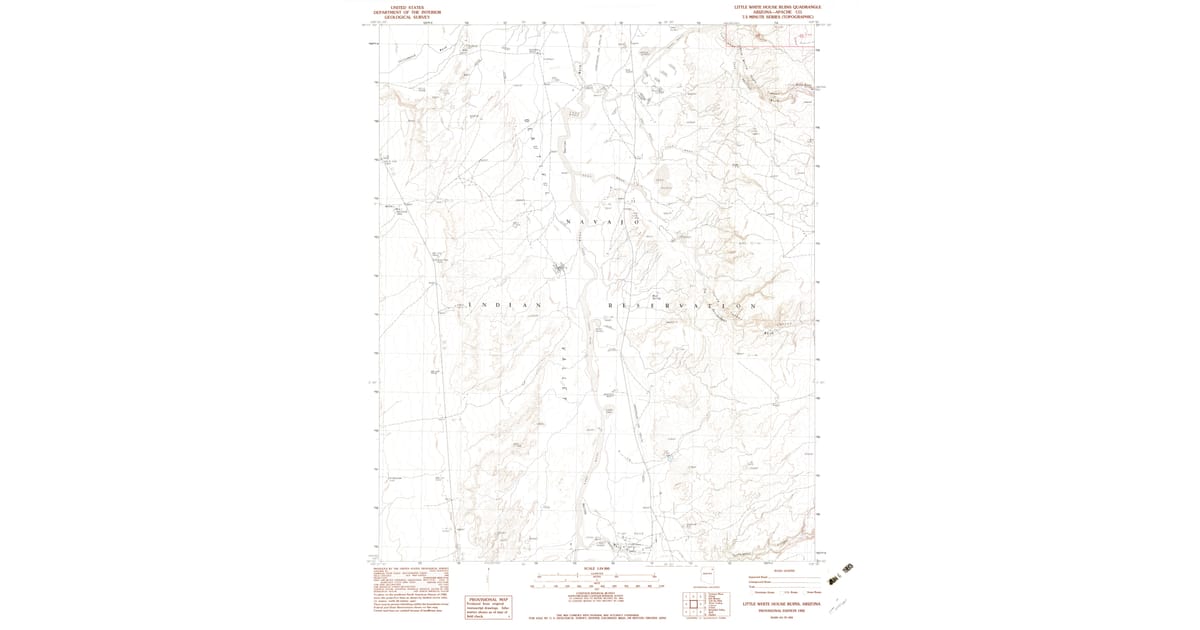 1982 Map of Little White House Ruins, Apache County, AZ — High-Res ...