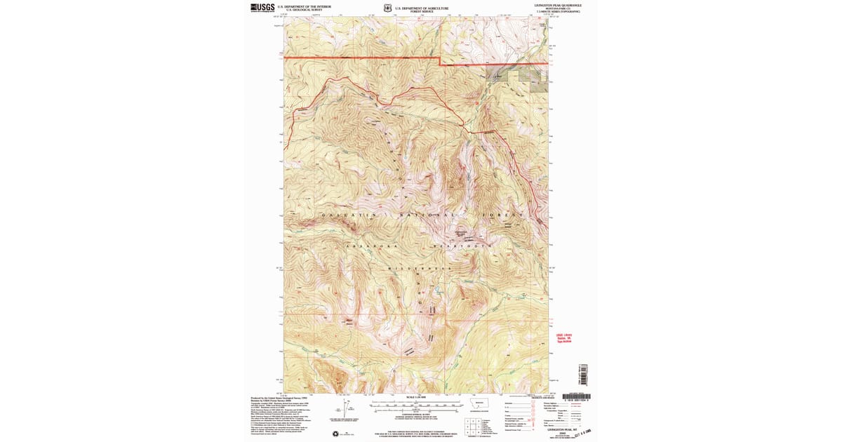 2000 Map of Livingston Peak, Park County, MT — High-Res | Pastmaps