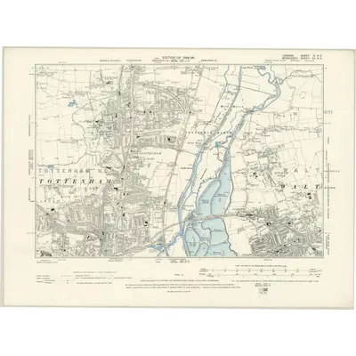 1893 Map of London III.NE, 1894 Print