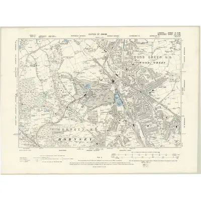 1893 Map of London III.NW, 1894 Print