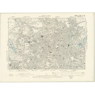 1893 Map of London III.SW, 1894 Print