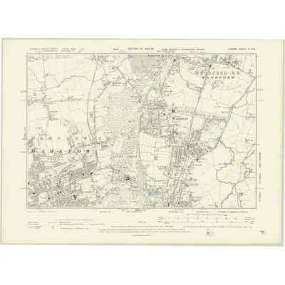 1893 Map of London IV.NW, 1894 Print