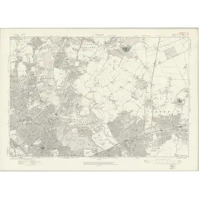 1914 Map of London Sheet H, 1921 Print