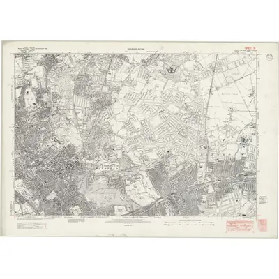 1938 Map of London Sheet H, 1946 Print