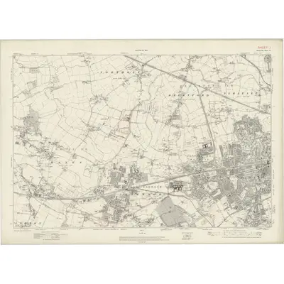 1912 Map of London Sheet I, 1920 Print