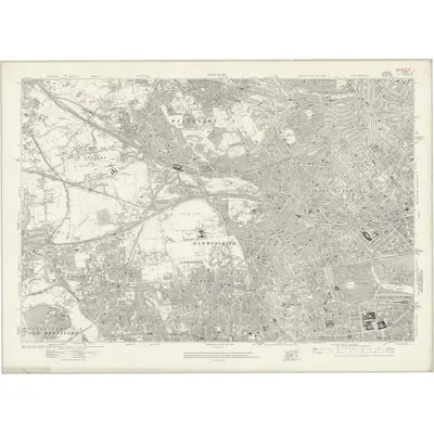1912 Map of London Sheet J, 1920 Print