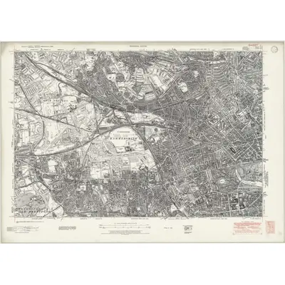 1938 Map of London Sheet J, 1946 Print
