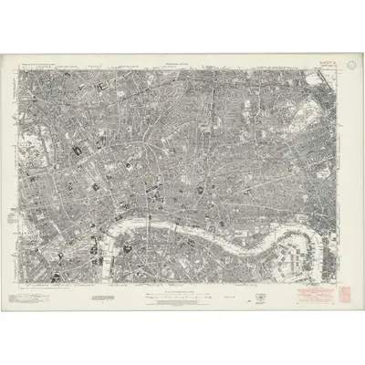 1938 Map of London Sheet K, 1946 Print