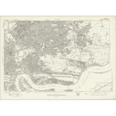 1913 Map of London Sheet L, 1920 Print