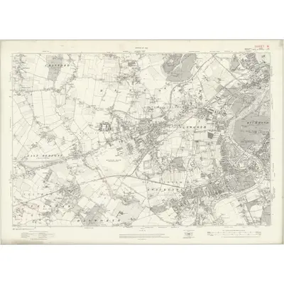 1910 Map of London Sheet M, 1920 Print