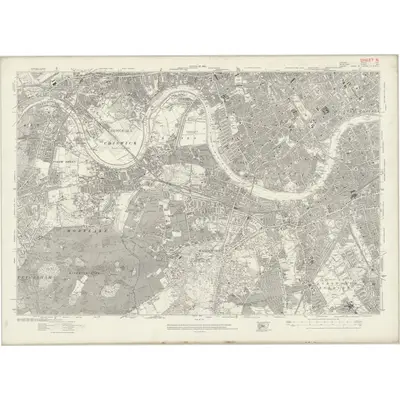 1912 Map of London Sheet N, 1920 Print