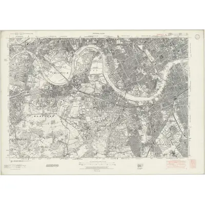 1938 Map of London Sheet N, 1946 Print