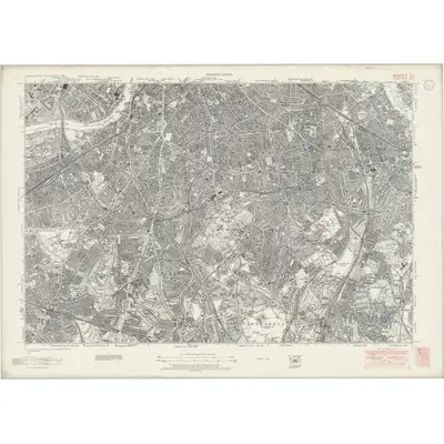 1938 Map of London Sheet O, 1946 Print