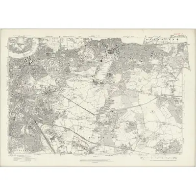 1914 Map of London Sheet P, 1920 Print