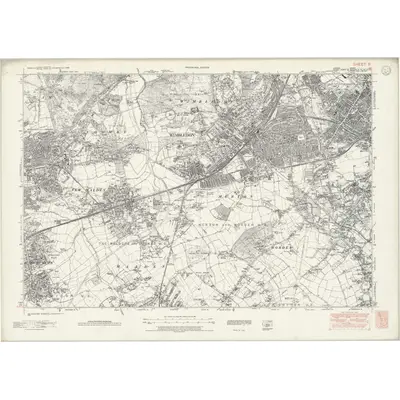 1938 Map of London Sheet R, 1946 Print