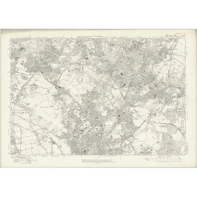 1913 Map of London Sheet S, 1919 Print