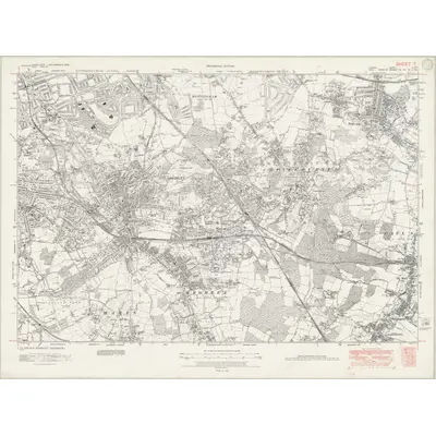 1938 Map of London Sheet T, 1946 Print