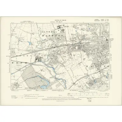 1891 Map of London V.SE, 1894 Print