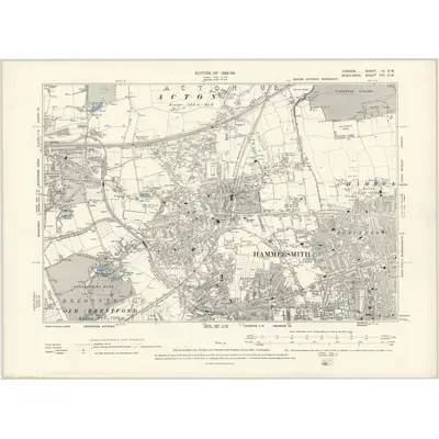 1891 Map of London VI.SW, 1894 Print