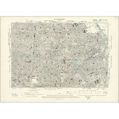 1893 Map of London VII.NE, 1894 Print
