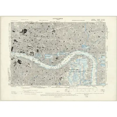 1893 Map of London VII.SE, 1894 Print