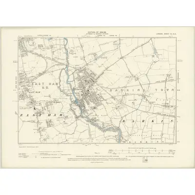 1893 Map of London VIII.NE, 1894 Print