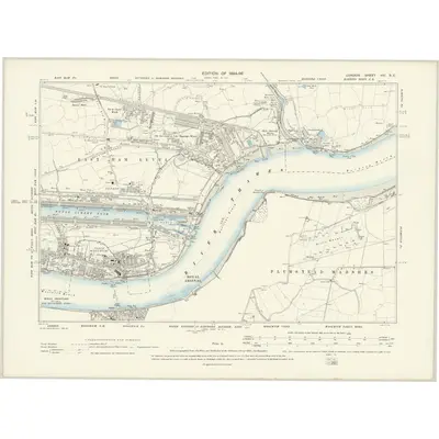 1893 Map of London VIII.SE, 1894 Print