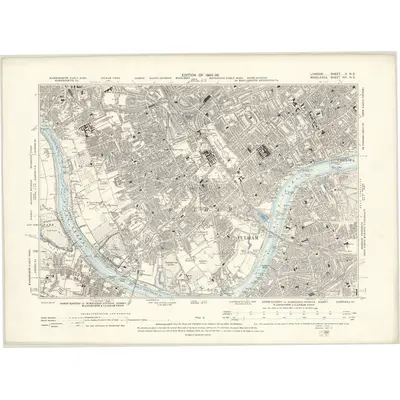 1893 Map of London X.NE, 1894 Print