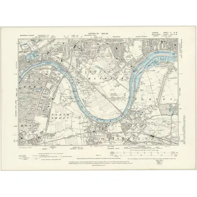 1891 Map of London X.NW, 1894 Print