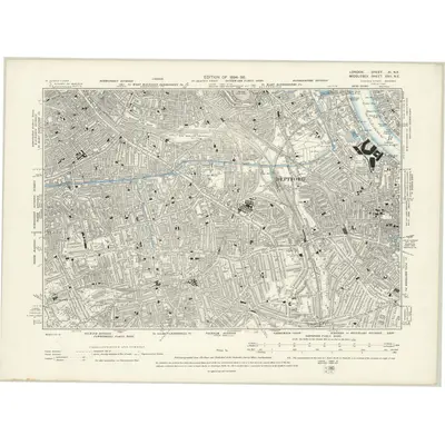 1893 Map of London XI.NE, 1894 Print