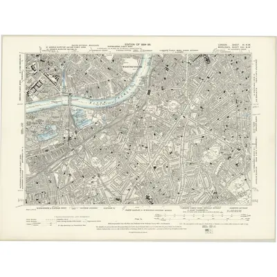 1893 Map of London XI.NW, 1894 Print