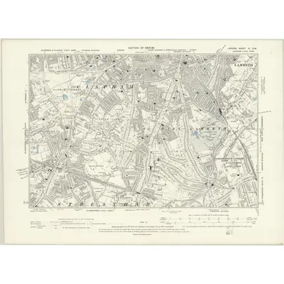 1893 Map of London XI.SW, 1894 Print