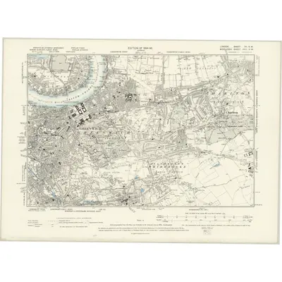 1893 Map of London XII.NW, 1894 Print