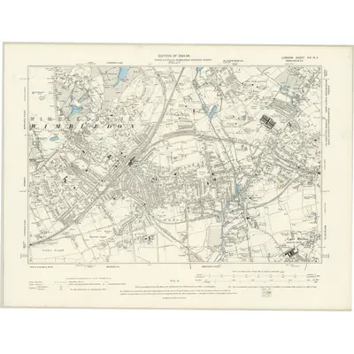 1893 Map of London XIV.NE, 1894 Print
