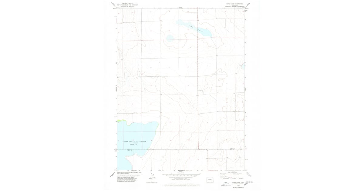1978 Map of Long Lake, Kiowa County, CO — High-Res | Pastmaps