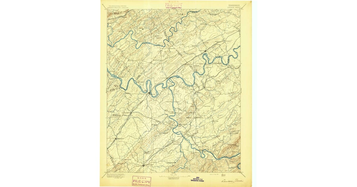 1800s 19th Century Maps of Greenback - Loudon Loudon County Tn Usgs Topo 1895 Og 1200x630 