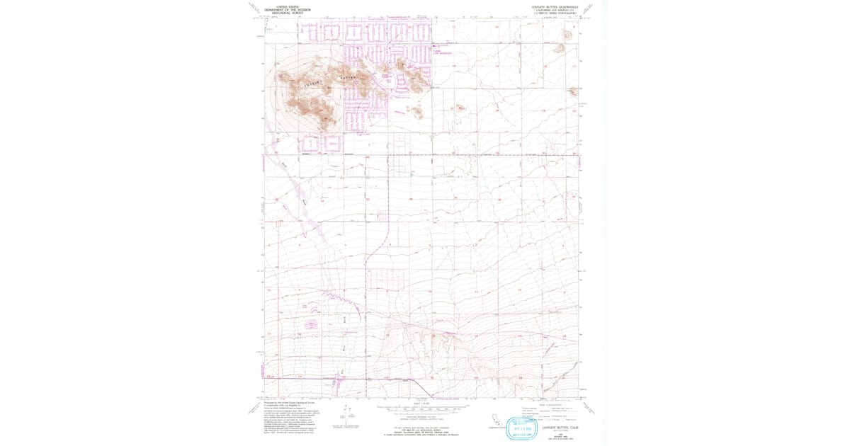 1957 Map of Lovejoy Buttes, Los Angeles County, CA — High-Res, 1993 ...