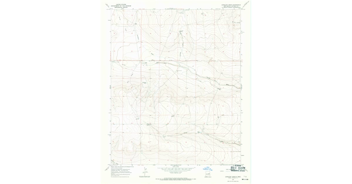 1967 Map of Lovelady Draw, De Baca County, NM — High-Res | Pastmaps